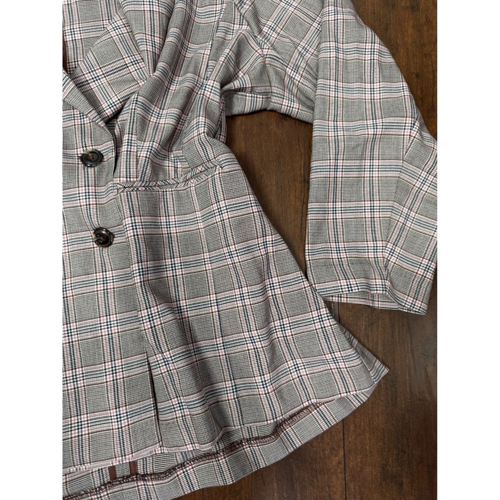 Cato Women's Plus Size 22/24W Plaid Double-Breasted Blazer dark academia staple - Picture 4 of 8